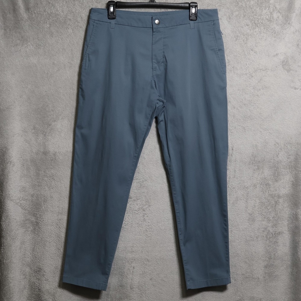 Birddogs Pants Mens 34x28 Blue Gray Lined Stretch Chino Casual Golf Preppy
